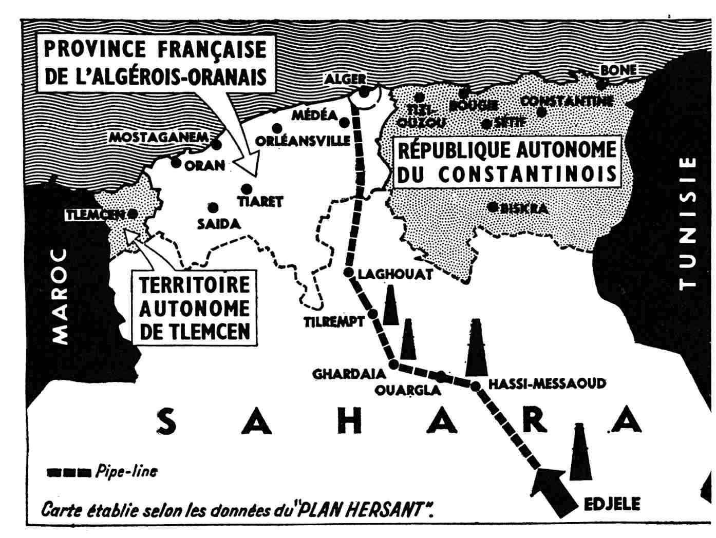 Plan podziału Algierii Philippe'a Hersanta w 1957 roku