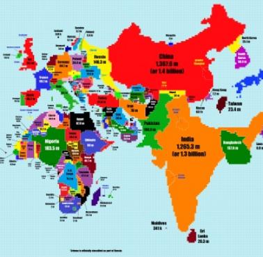 Demograficzna mapa świata, 2015