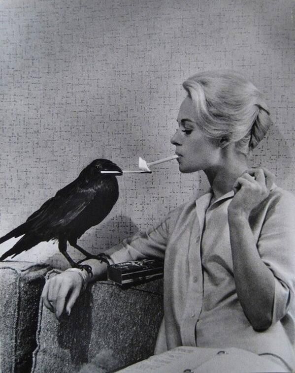 Tippi Hedren na planie filmu 