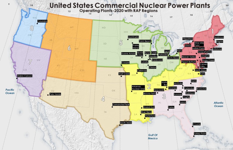 Elektrownie jądrowe w USA, 2020
