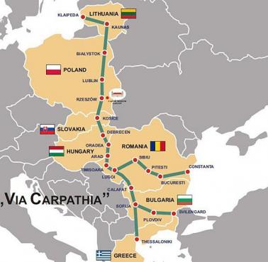 Przebieg trasy Via Carpatia (Via Carpathia)