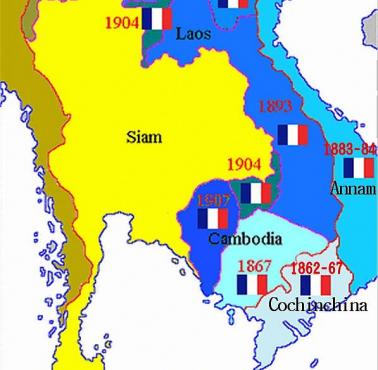 Podboje brytyjskie i francuskie w Indochinach koniec XIX - początek XX wieku