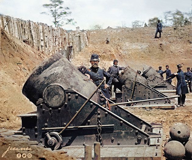 Fortyfikacje Yorktown (Virginia) podczas wojny secesyjnej.