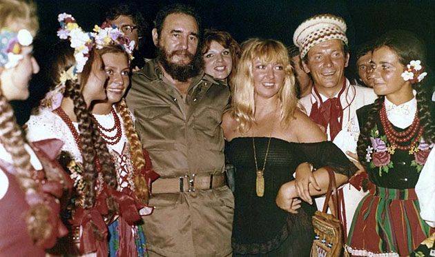 Maryla Rodowicz i Fidel Castro na Festiwalu Młodzieży i Studentów w Hawanie (Kuba)