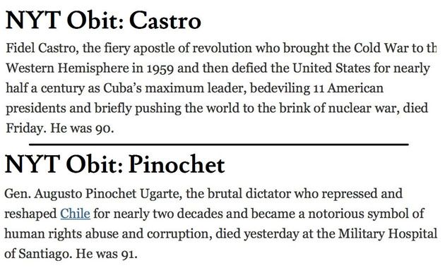 Równoległy świat New York Timesa - Castro, Pinochet (eng)