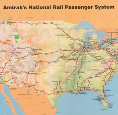Amerykańska sieć kolejowa Amtrak w 1993 roku