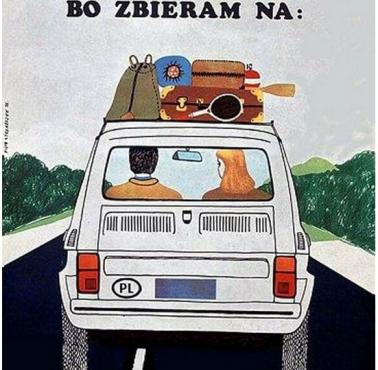 Antyalkoholowy plakat propagandowy z czasów PRL - Nie piję bo zbieram