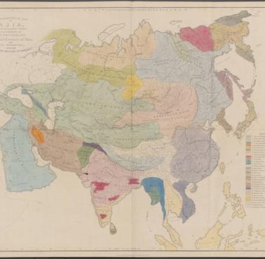 Mapa etniczna Azji z połowy XIX wieku, 1843