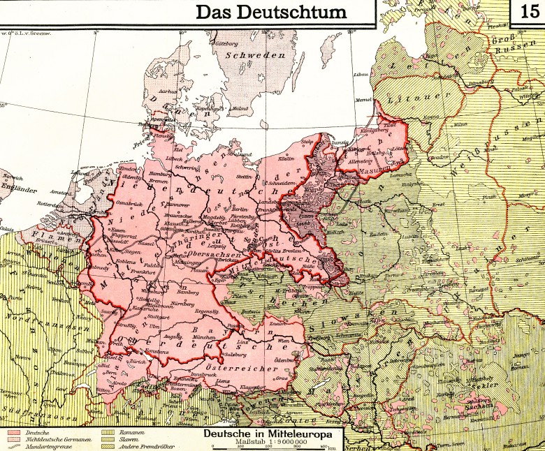 Niemiecka mapa Europy Środkowej (Mitteleuropy) z 1930 roku