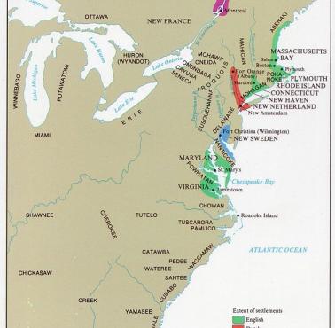 Początek kolonizacji Ameryki Północnej (1650)