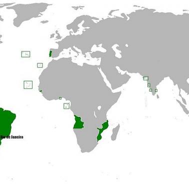 Mapa Zjednoczonego Królestwa Portugalii, Brazylii i Algarves w 1817 roku ze stolicą w Rio de Janeiro