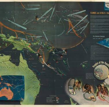 Mapa wojny morskiej 1942 na południowo-zachodnim Pacyfiku