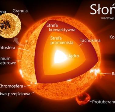 Przekrój gwiazdy typu słonecznego.