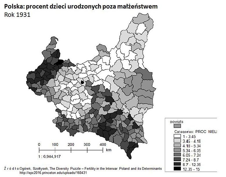 Gdzie w II RP dzieci rodziły się poza małżeństwem.