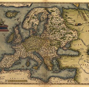 Mapa wykonana pod koniec XVI wieku przez Abrahama Orteliusa.