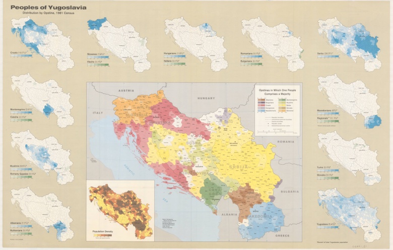 Mapa etniczna Jugosławii (stan na 1981 rok)