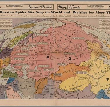 Amerykańska mapa świata z 1940 roku