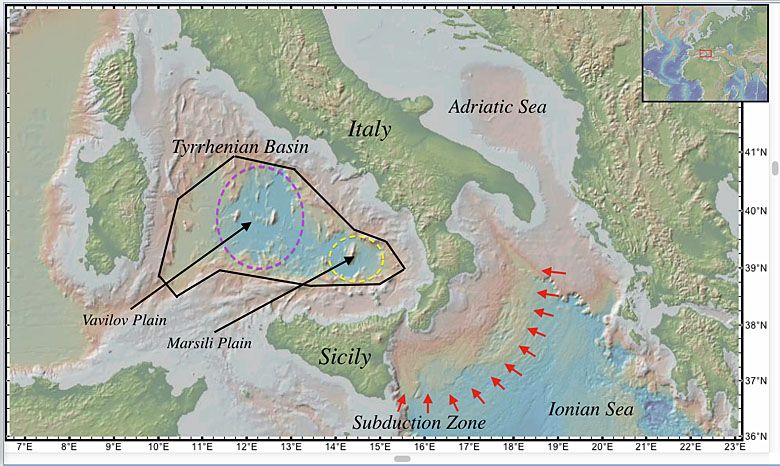 Mapa geologiczna Morza Tyrreńskiego
