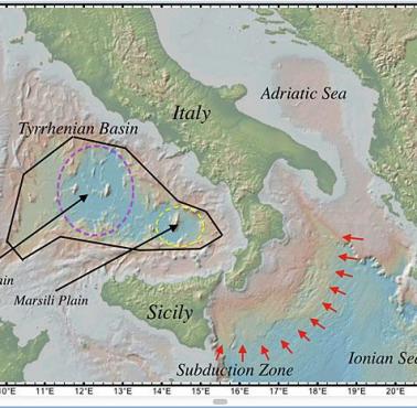 Mapa geologiczna Morza Tyrreńskiego
