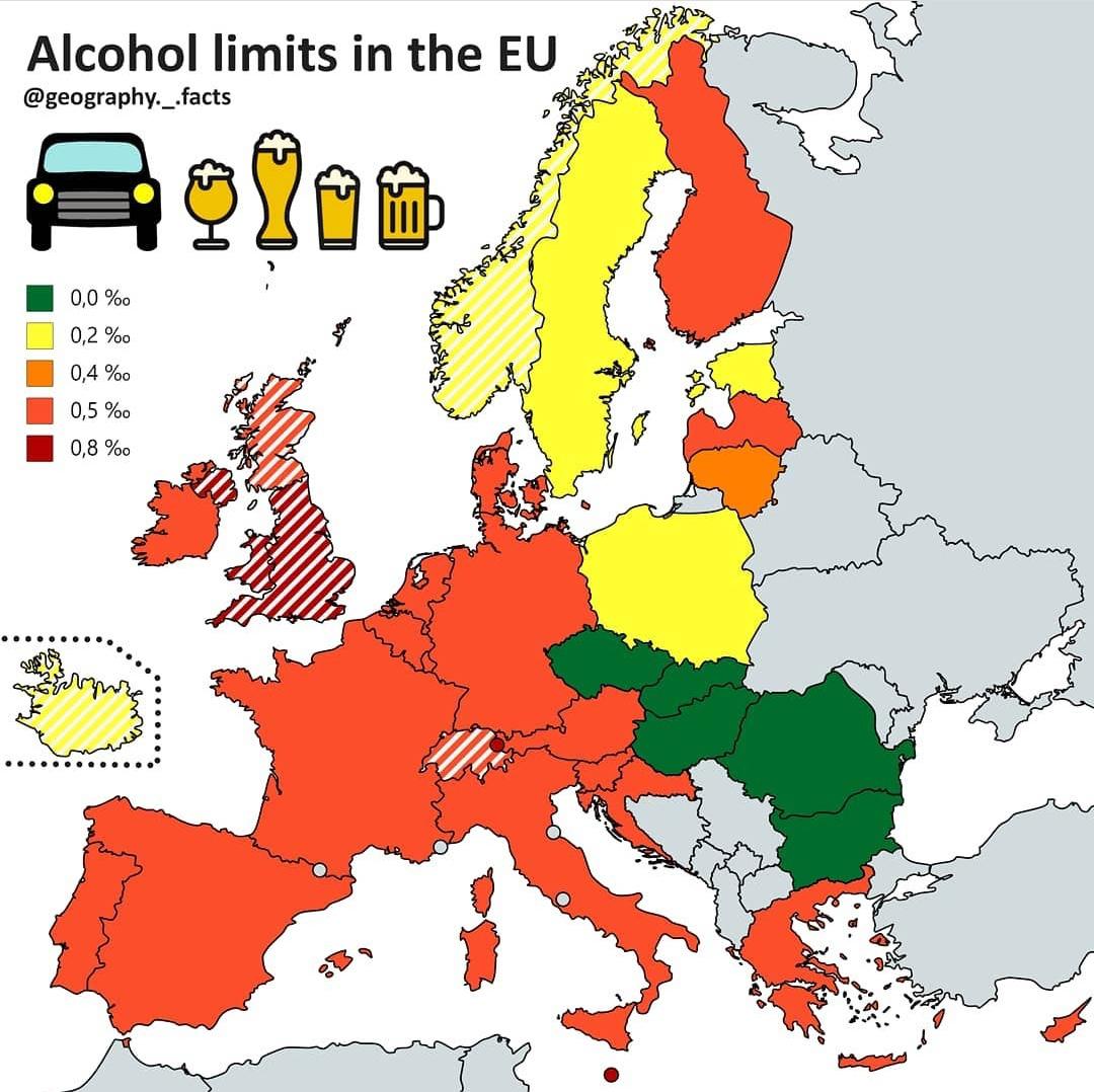 Ile można wypić za kółkiem w poszczególnych państwach Europy