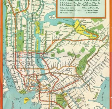 Mapa nowojorskiego metra z 1939 roku