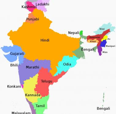 Dominujące języki Indii