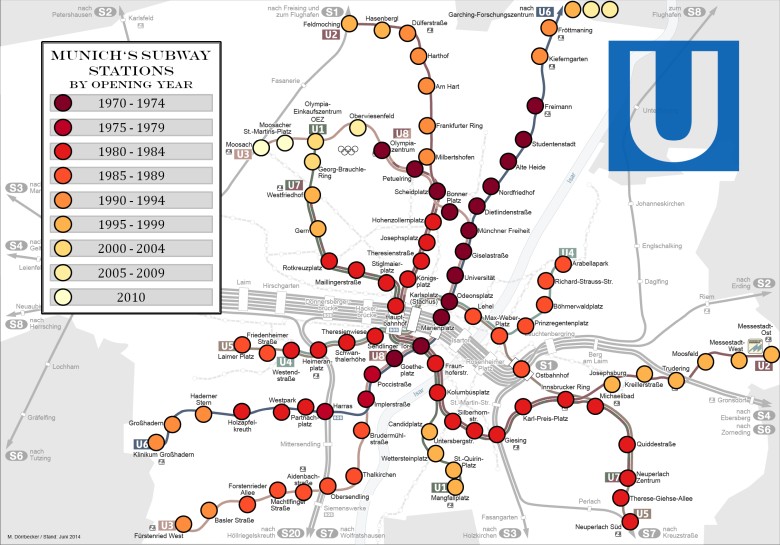 Mapa metra w Monachium
