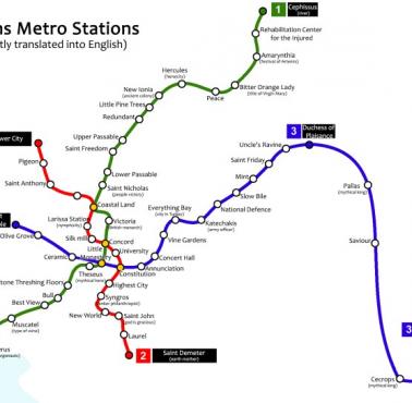 Mapa metra w Atenach