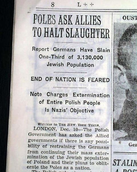 Apel na łamach New York Timesa z 1942: Polski Rząd prosi rządy Aliantów o rozważenie ...