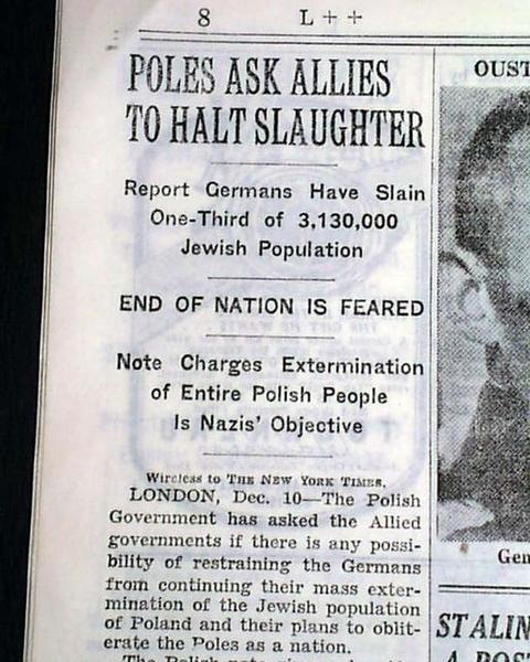 Apel na łamach New York Timesa z 1942: 