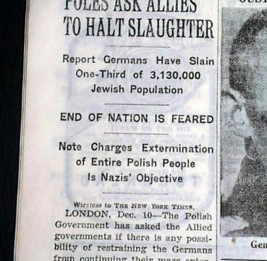 Apel na łamach New York Timesa z 1942: "Polski Rząd prosi rządy Aliantów o rozważenie ..."