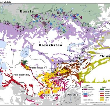 Dominujące grupy etnicznej w Azji Centralnej