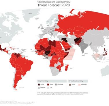 Mapa ryzyka porwań i piractwa morskiego 2020