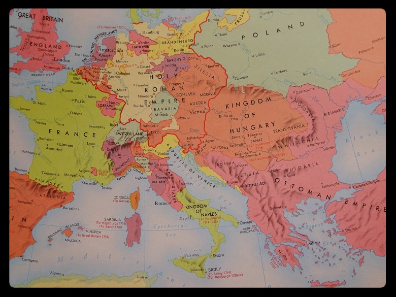 Europa w 1721 roku (po traktacie w Utrechcie, 1713)