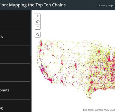 Mapa najpopularniejszych fast-foodów w USA