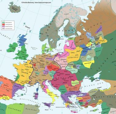 Mapa polityczna Europy z 1328 roku