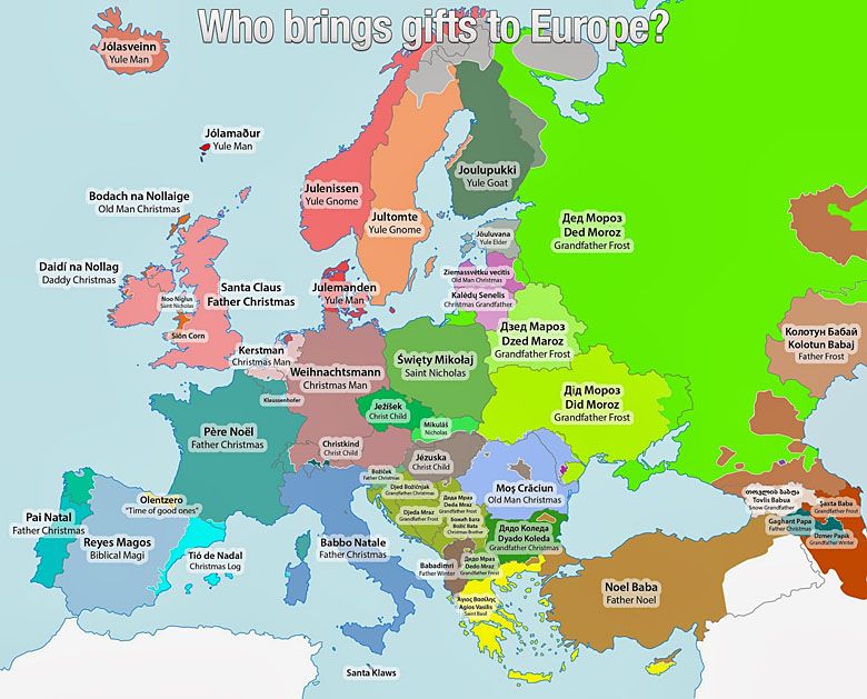 Kto przynosi prezenty w poszczególnych krajach Europy.