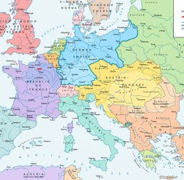 Mapa Europy z 1871 roku