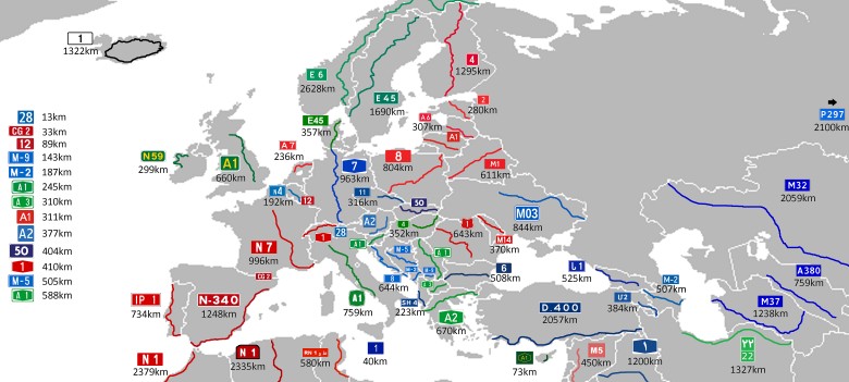 Najdłuższe drogi w Europie i okolicach