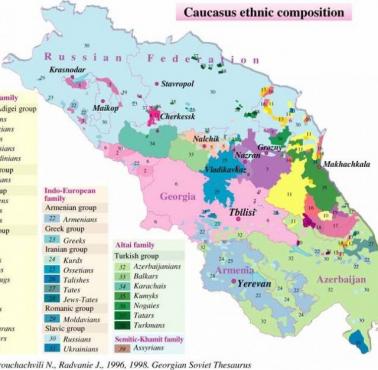 Mapa etniczna Kaukazu