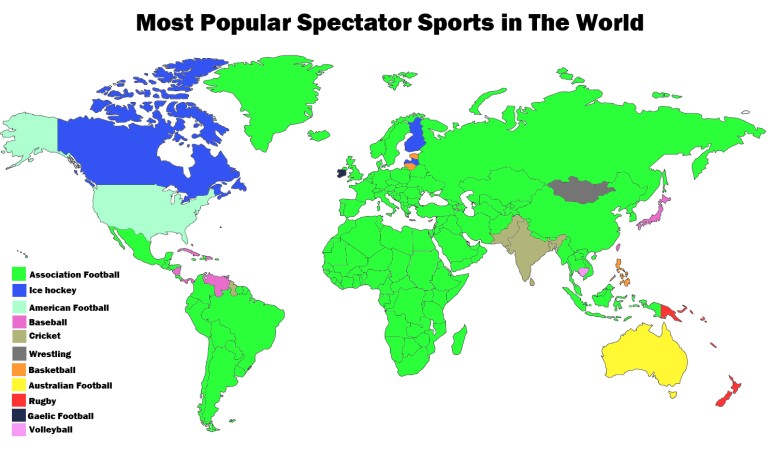 Najpopularniejsze sporty w poszczególnych państwach świata