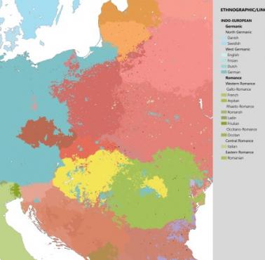 Mapa etnograficzno-językowa Europy Środkowej w 1900 roku