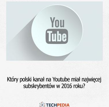 Który polski kanał na Youtube miał najwięcej subskrybentów w 2016 roku?