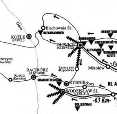 Trasa ewakuacji niemieckiego obozu Auschwitz-Birkenau na terenie okupowanej Polski.