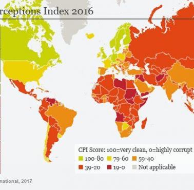 Korupcja na świecie (Transparency International), 2016
