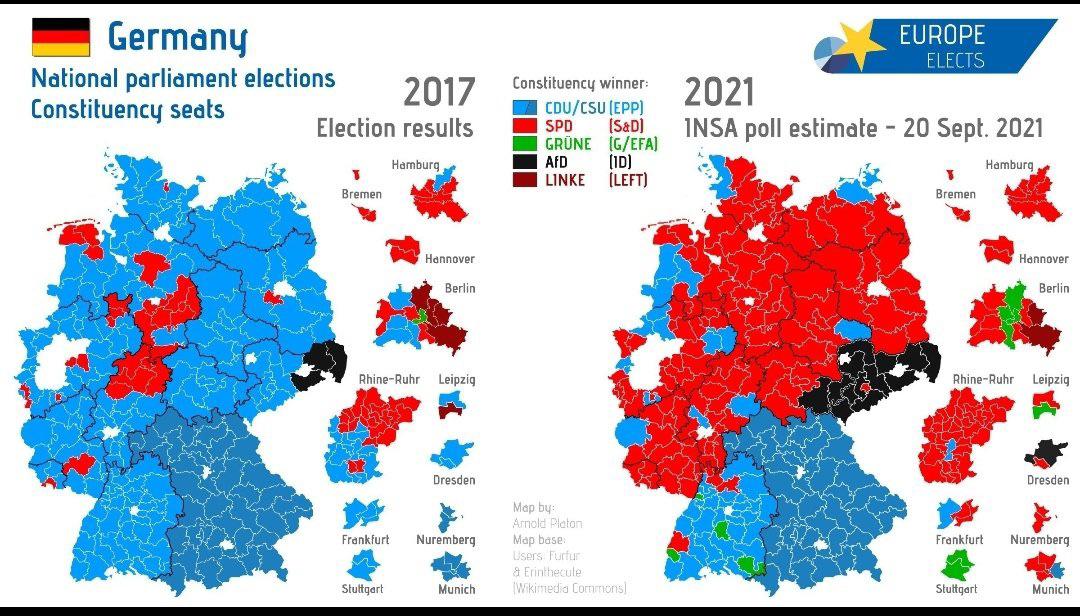 Preferencje wyborcze w Niemczech w 2017 i 2021