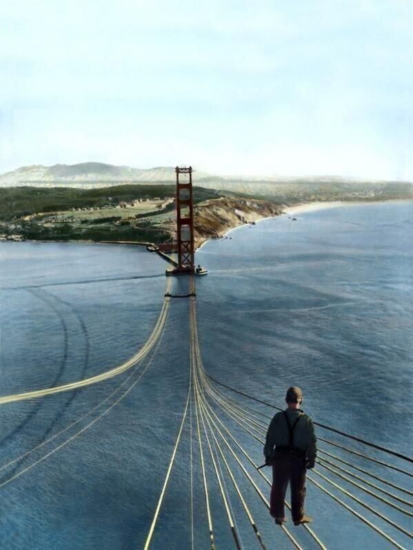 Budowa mostu Golden Gate.
