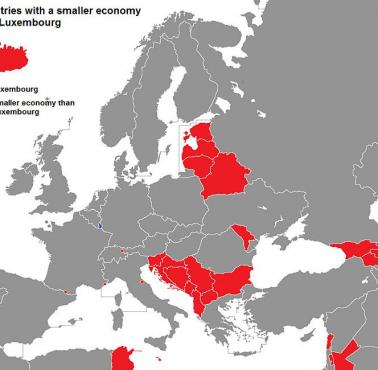 Europejskie państwa z gospodarką mniejszą od Luksemburga