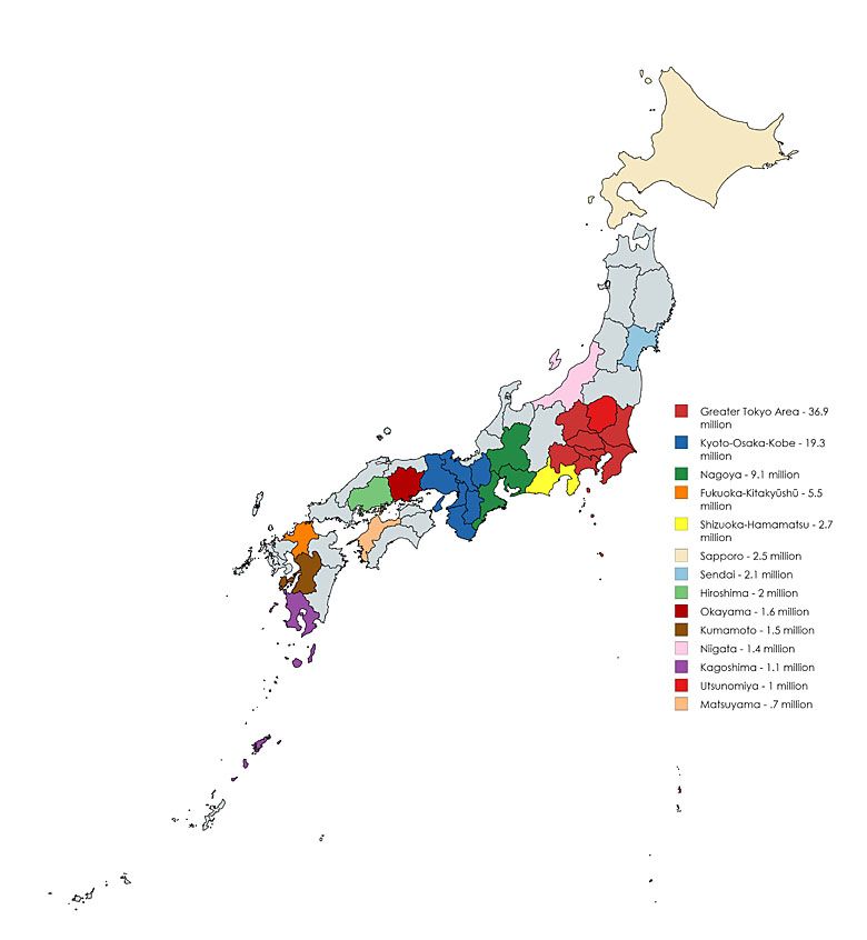 Obszary metropolitarne w Japonii