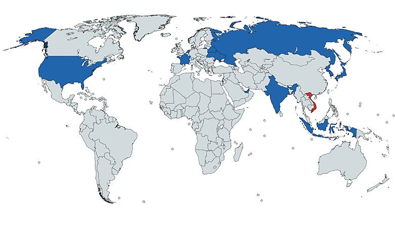 Państwa, od których Wietnam kupuje broń.
